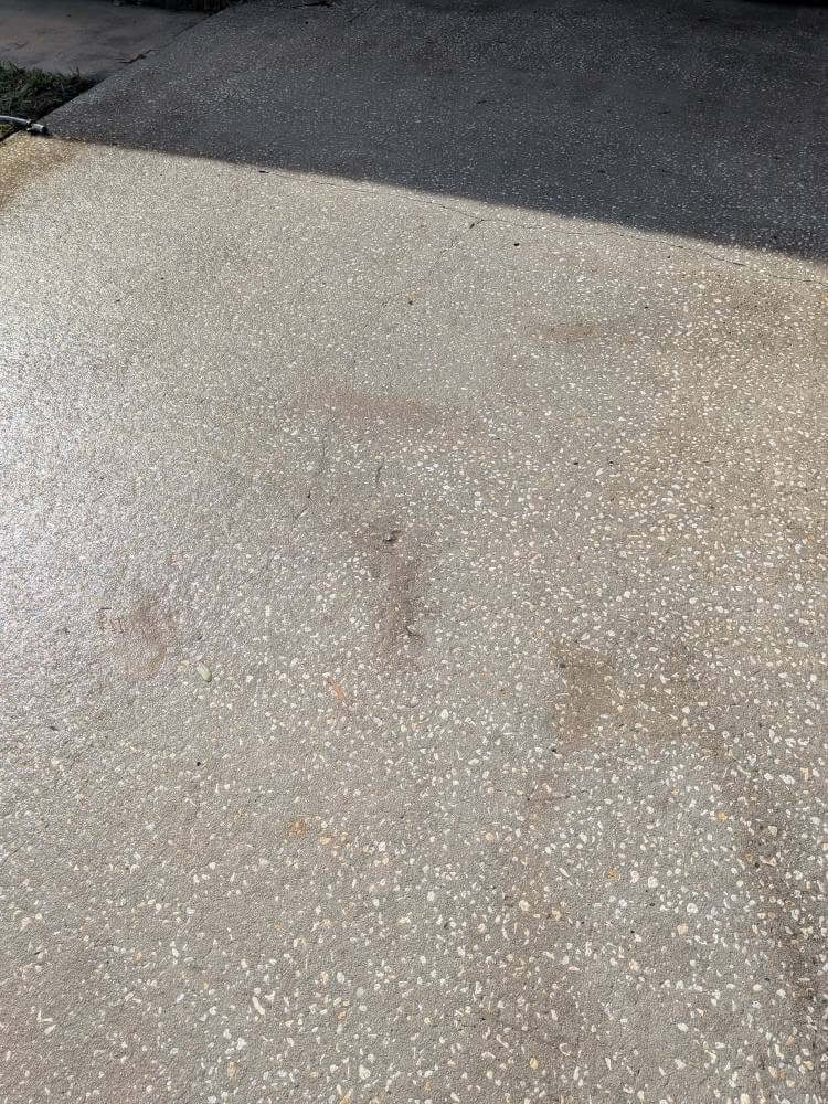 Driveway after power washing