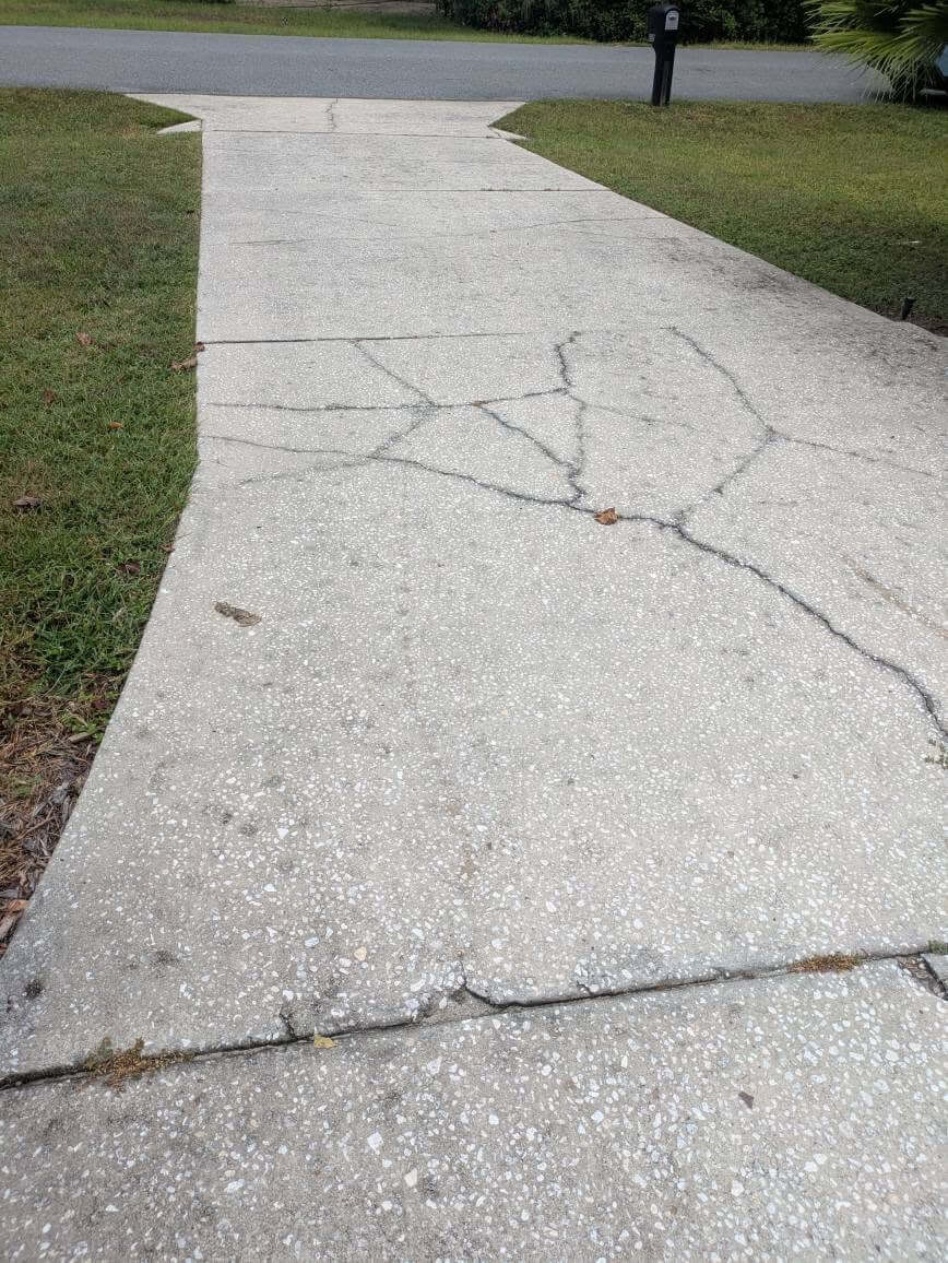 Driveway after power washing
