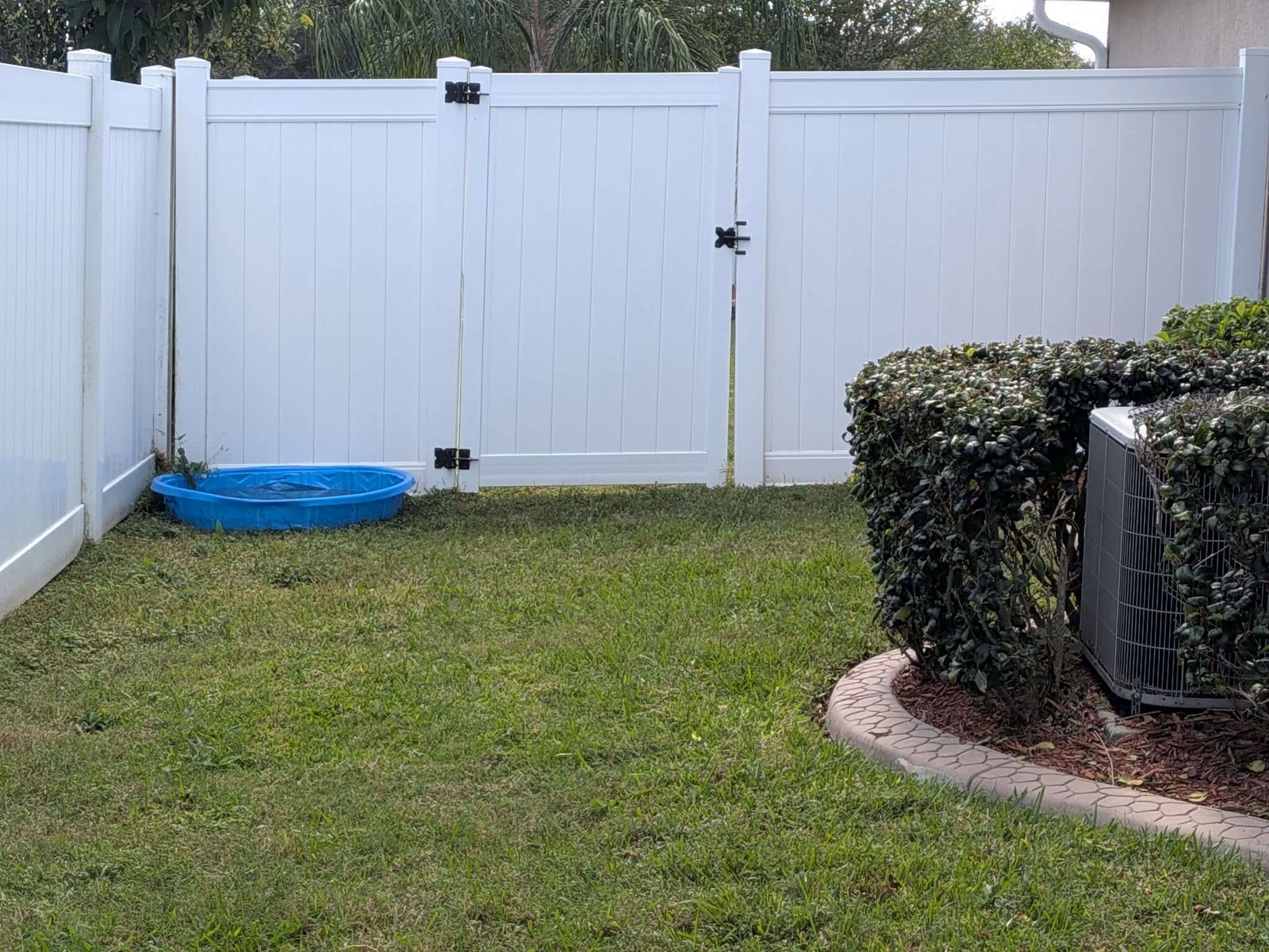 Fence after power washing