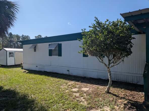House siding after pressure washing