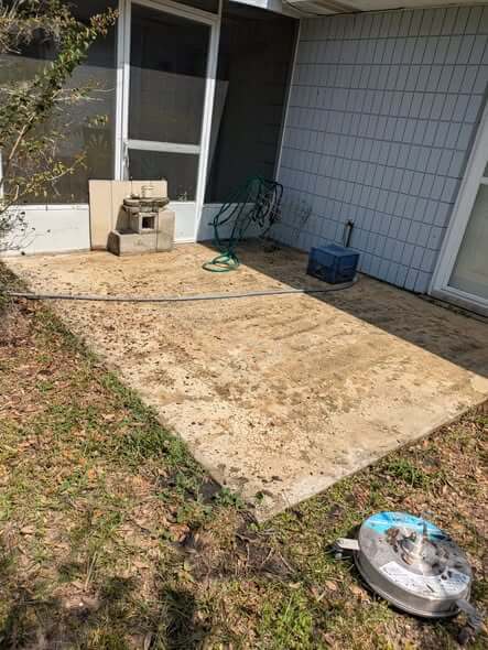 Patio after power washing