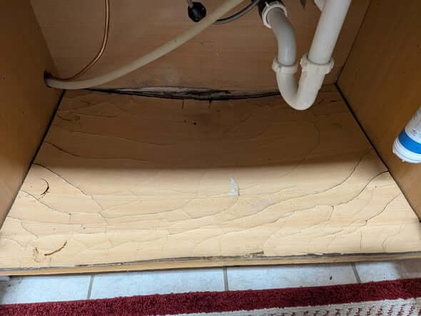 Sink cabinet before restoration