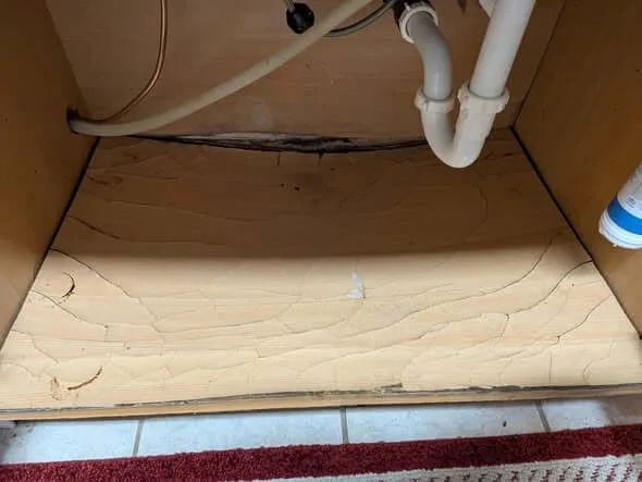 Sink cabinet before restoration